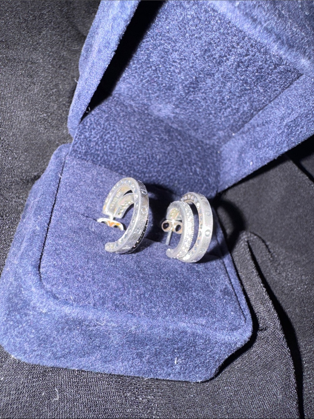 Pandora Silver Pavé Hoop Earrings